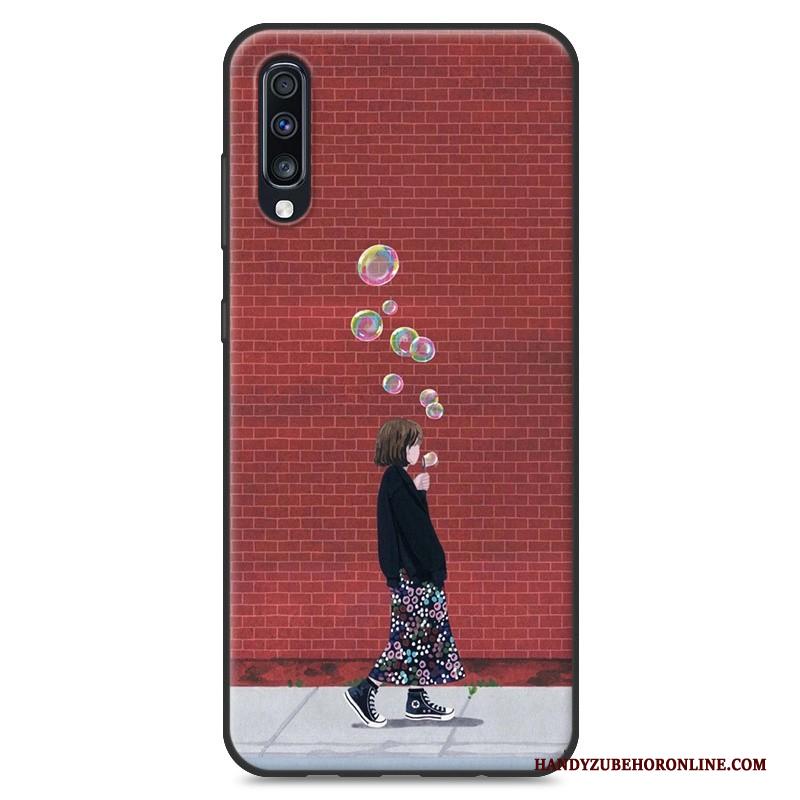 Samsung Galaxy A70 Ster Bescherming Hoes Hoesje Anti-fall Blauw Geschilderd