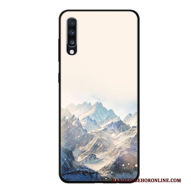 Samsung Galaxy A70 Ster Siliconen Bescherming Anti-fall Blauw Hoesje Telefoon Zacht