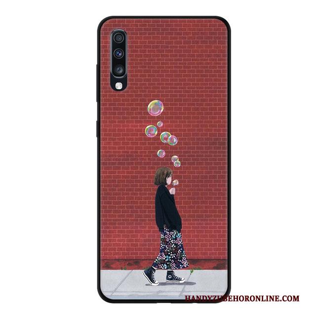 Samsung Galaxy A70 Ster Siliconen Bescherming Anti-fall Blauw Hoesje Telefoon Zacht