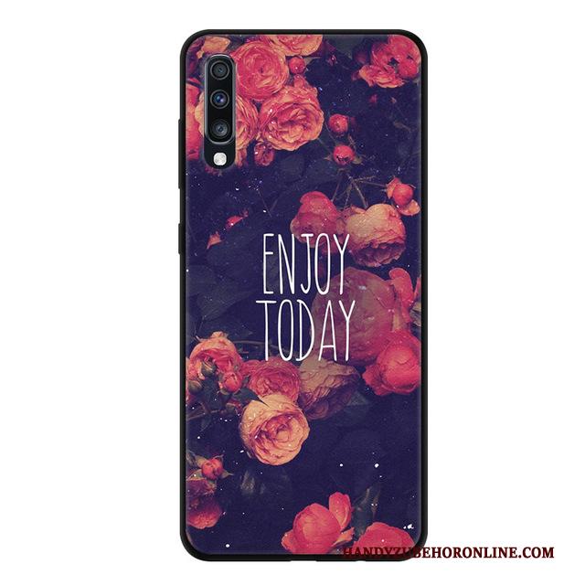 Samsung Galaxy A70 Ster Siliconen Bescherming Anti-fall Blauw Hoesje Telefoon Zacht