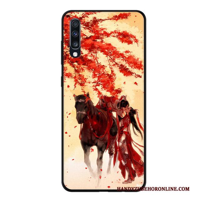 Samsung Galaxy A70 Ster Siliconen Bescherming Anti-fall Blauw Hoesje Telefoon Zacht