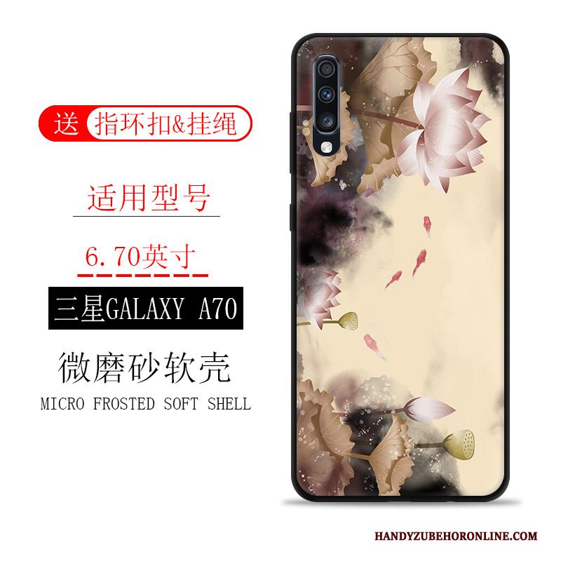 Samsung Galaxy A70 Ster Wind Wit Landschap Siliconen Hoesje Telefoon Inkt