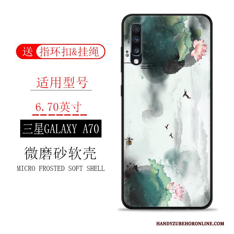 Samsung Galaxy A70 Ster Wind Wit Landschap Siliconen Hoesje Telefoon Inkt