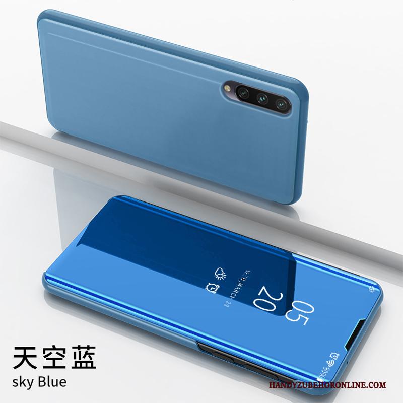 Samsung Galaxy A70s Blauw Bedrijf Spiegel Skärmskydd Vouw Ster Hoesje Telefoon