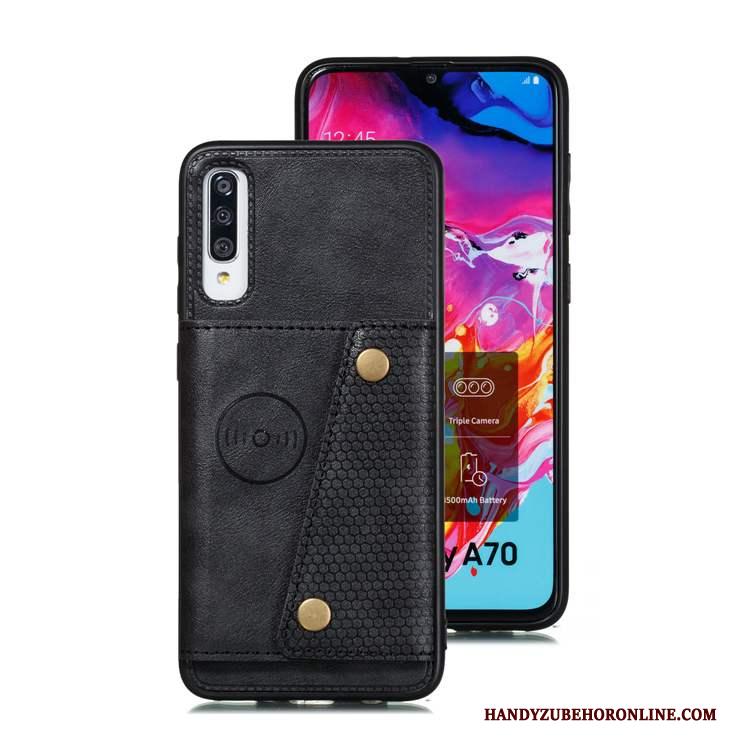 Samsung Galaxy A70s Hoes Siliconen Kaart Bescherming Hoesje Telefoon Leren Etui Zacht