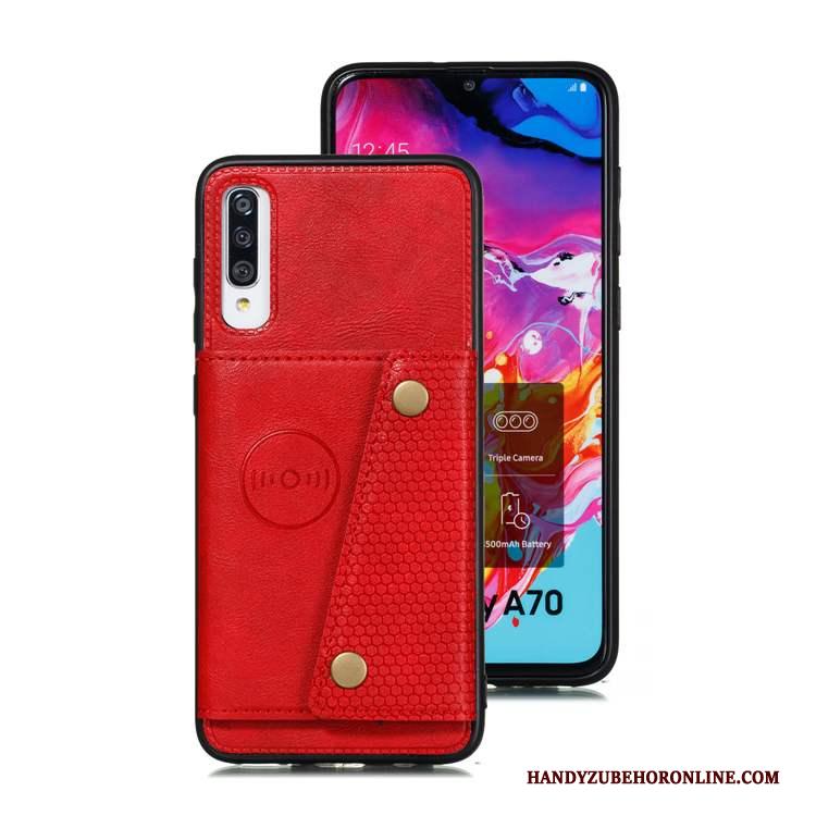 Samsung Galaxy A70s Hoes Siliconen Kaart Bescherming Hoesje Telefoon Leren Etui Zacht