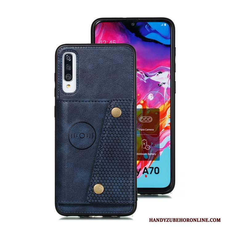 Samsung Galaxy A70s Hoes Siliconen Kaart Bescherming Hoesje Telefoon Leren Etui Zacht