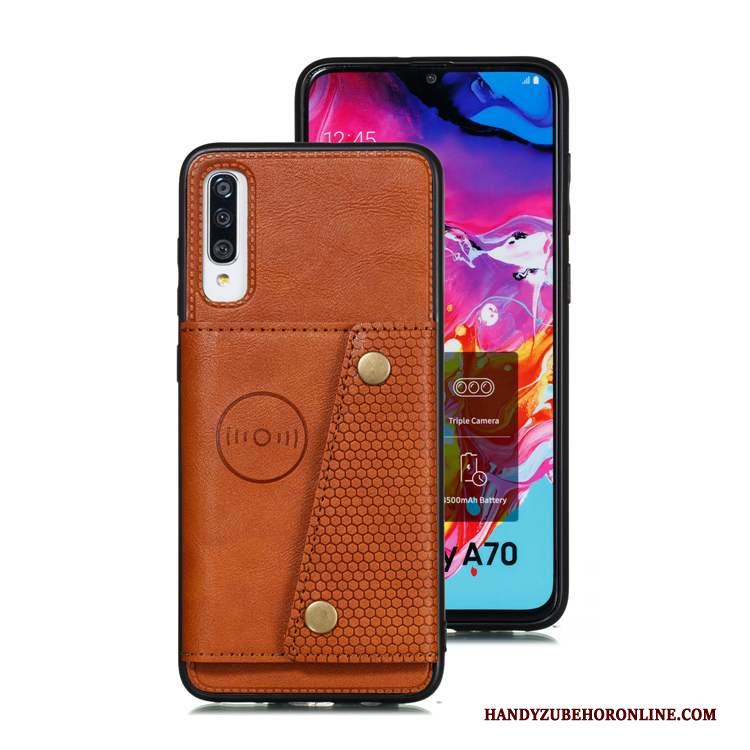 Samsung Galaxy A70s Hoes Siliconen Kaart Bescherming Hoesje Telefoon Leren Etui Zacht