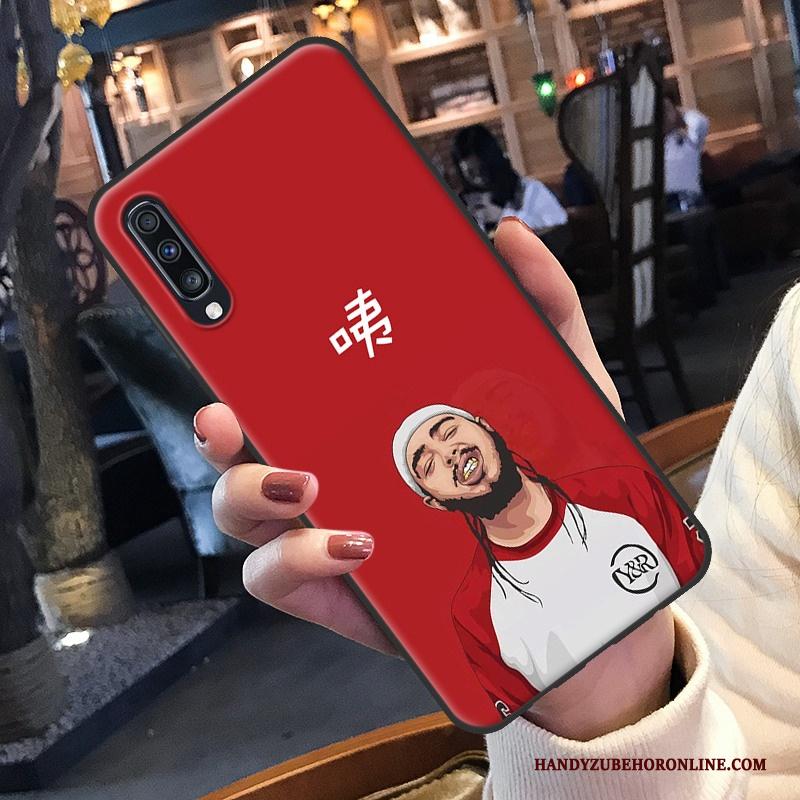 Samsung Galaxy A70s Scheppend Hoesje Zacht Rood Ster Net Red Telefoon