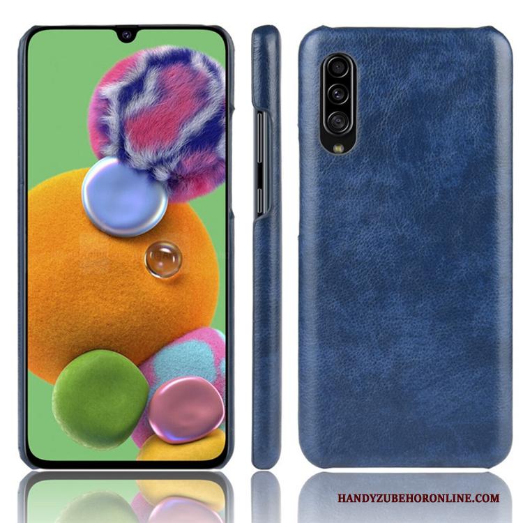 Samsung Galaxy A70s Tas Leer Ster Blauw Persoonlijk Hoesje Telefoon Anti-fall