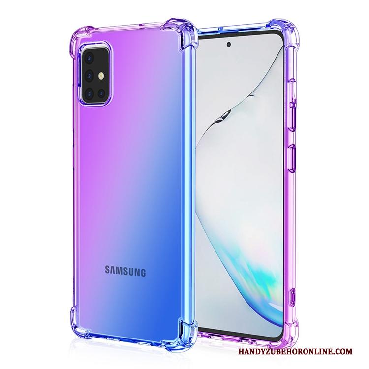 Samsung Galaxy A71 Goud Ster Anti-fall Hoesje Telefoon Regenboog Roze All Inclusive