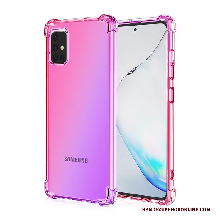 Samsung Galaxy A71 Goud Ster Anti-fall Hoesje Telefoon Regenboog Roze All Inclusive