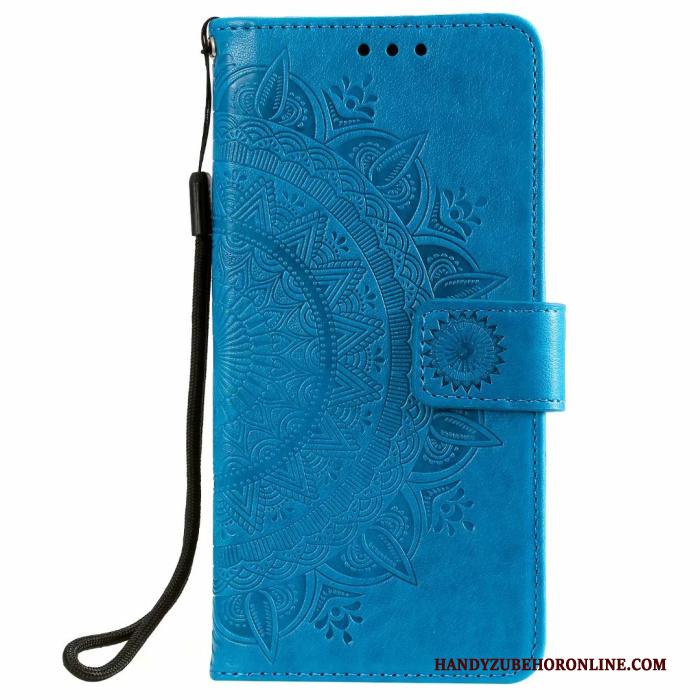 Samsung Galaxy A71 Hoesje Telefoon Ster Blauw Totem Leren Etui Folio