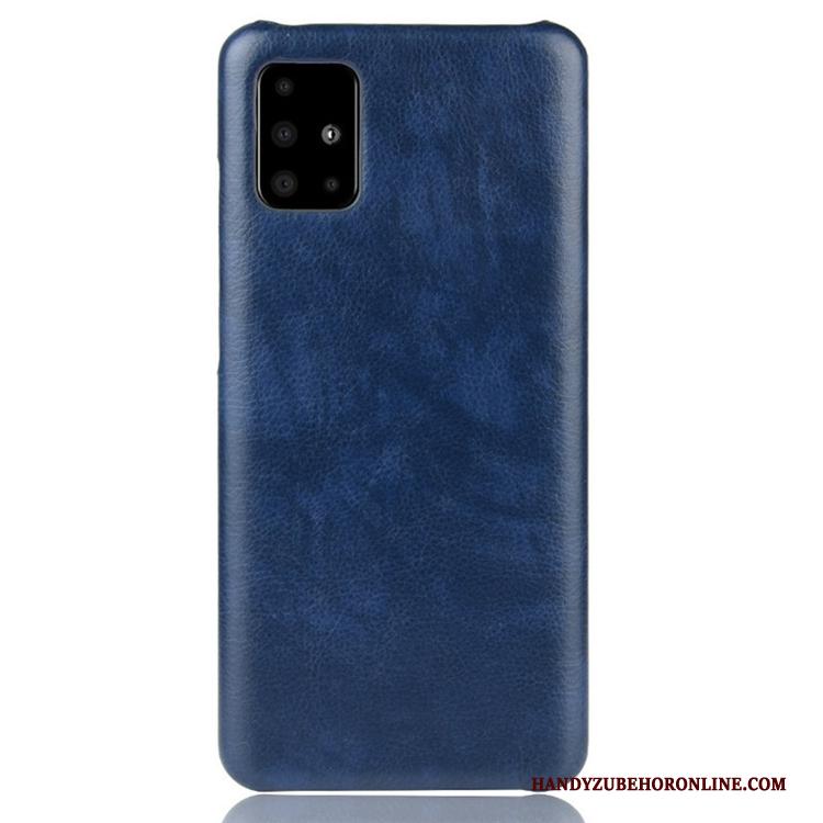 Samsung Galaxy A71 Persoonlijk Tas Hoesje Telefoon Anti-fall Ster Leer Blauw