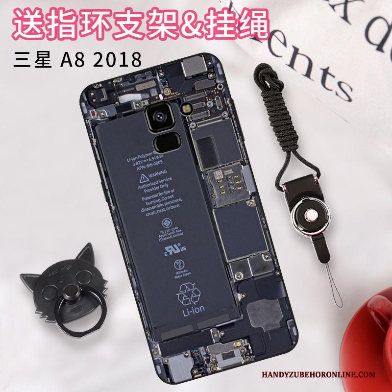 Samsung Galaxy A8 2018 Anti-fall Ster Bescherming Hoesje Telefoon Kleur Eenvoudige Trend