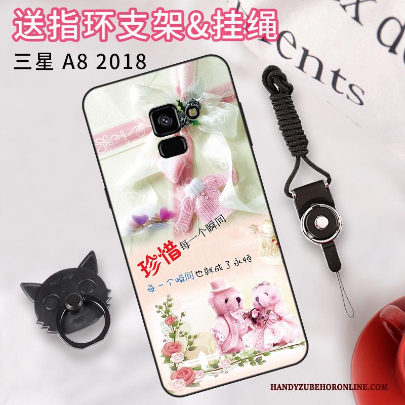 Samsung Galaxy A8 2018 Anti-fall Ster Bescherming Hoesje Telefoon Kleur Eenvoudige Trend