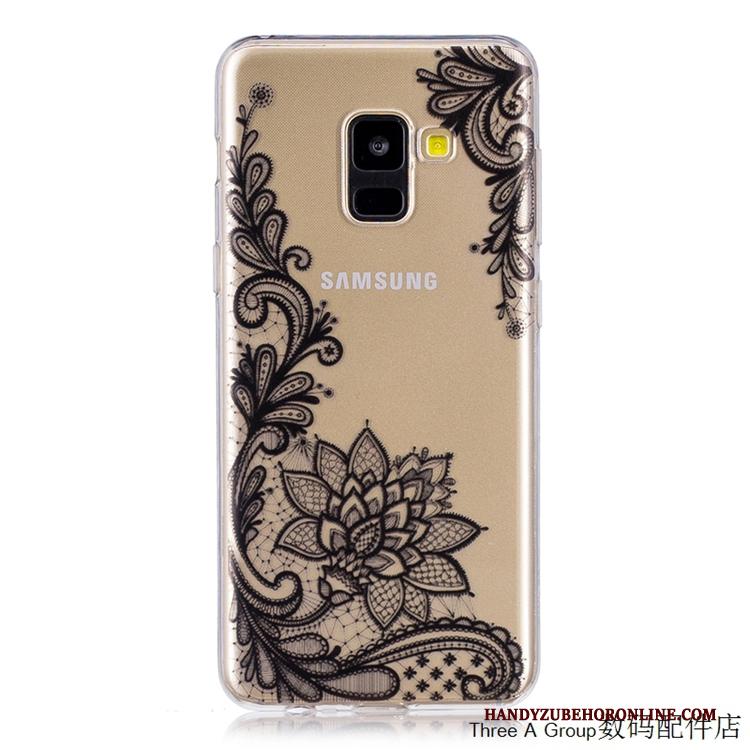 Samsung Galaxy A8 2018 Geel Anti-fall Doorzichtig Hoesje Zacht Siliconen Telefoon