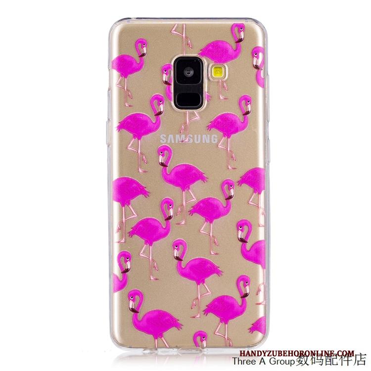 Samsung Galaxy A8 2018 Geel Anti-fall Doorzichtig Hoesje Zacht Siliconen Telefoon