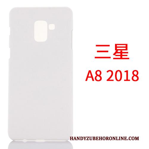 Samsung Galaxy A8 2018 Hoes Dun Ster Hard Geel Schrobben Hoesje Telefoon