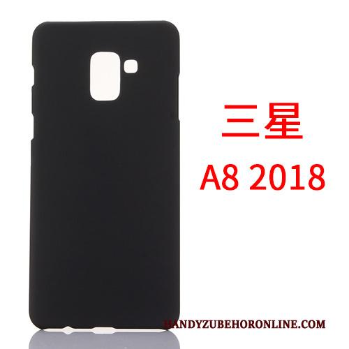 Samsung Galaxy A8 2018 Hoes Dun Ster Hard Geel Schrobben Hoesje Telefoon