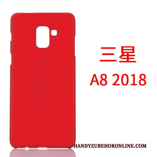 Samsung Galaxy A8 2018 Hoes Dun Ster Hard Geel Schrobben Hoesje Telefoon