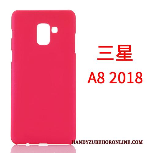 Samsung Galaxy A8 2018 Hoes Dun Ster Hard Geel Schrobben Hoesje Telefoon