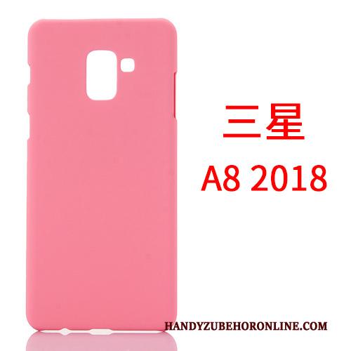 Samsung Galaxy A8 2018 Hoes Dun Ster Hard Geel Schrobben Hoesje Telefoon