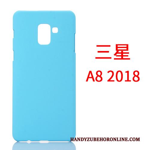 Samsung Galaxy A8 2018 Hoes Dun Ster Hard Geel Schrobben Hoesje Telefoon