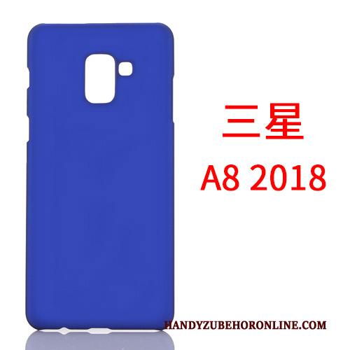 Samsung Galaxy A8 2018 Hoes Dun Ster Hard Geel Schrobben Hoesje Telefoon