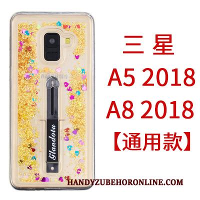 Samsung Galaxy A8 2018 Hoes Roze Hanger Hoesje Telefoon Ster Zacht Scheppend