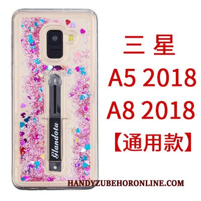 Samsung Galaxy A8 2018 Hoes Roze Hanger Hoesje Telefoon Ster Zacht Scheppend