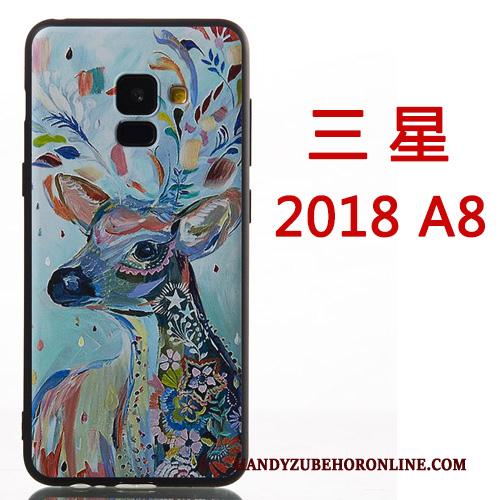 Samsung Galaxy A8 2018 Hoesje Hanger Mobiele Telefoon Siliconen Hoes Spotprent Rood Ster