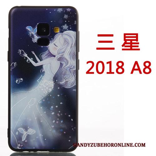 Samsung Galaxy A8 2018 Hoesje Hanger Mobiele Telefoon Siliconen Hoes Spotprent Rood Ster