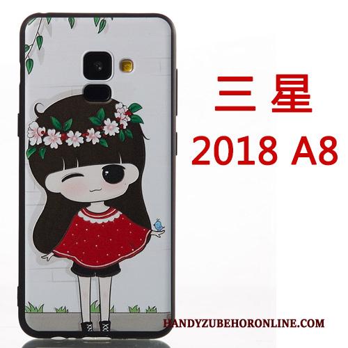 Samsung Galaxy A8 2018 Hoesje Hanger Mobiele Telefoon Siliconen Hoes Spotprent Rood Ster