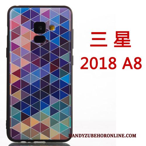 Samsung Galaxy A8 2018 Hoesje Hanger Mobiele Telefoon Siliconen Hoes Spotprent Rood Ster