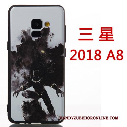 Samsung Galaxy A8 2018 Hoesje Hanger Mobiele Telefoon Siliconen Hoes Spotprent Rood Ster