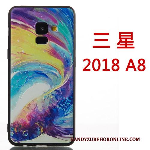 Samsung Galaxy A8 2018 Hoesje Hanger Mobiele Telefoon Siliconen Hoes Spotprent Rood Ster