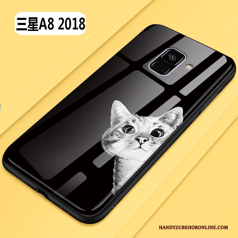 Samsung Galaxy A8 2018 Lovers Zwart Scheppend All Inclusive Anti-fall Spotprent Hoesje