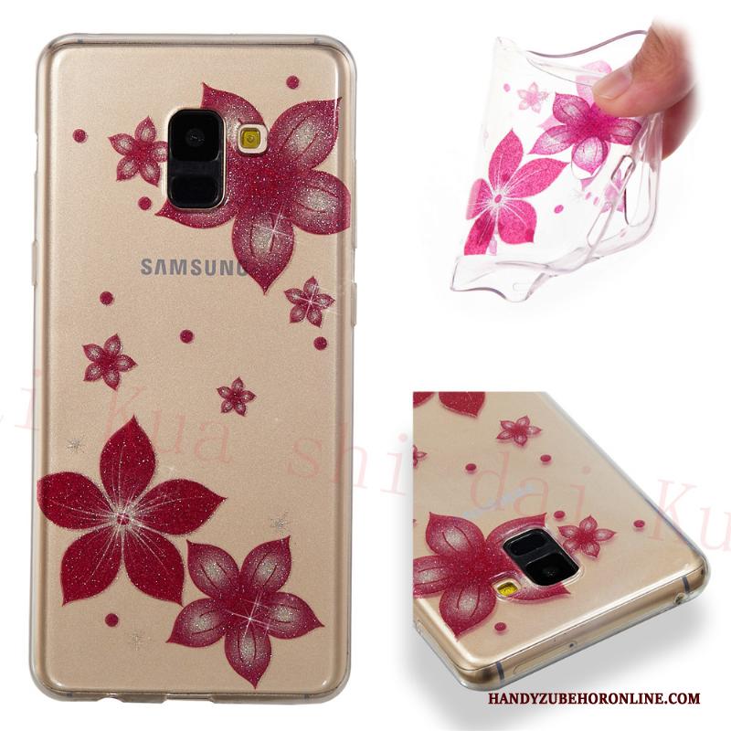 Samsung Galaxy A8 2018 Ster Rood Dun Hoesje Telefoon Persoonlijk Spotprent Siliconen