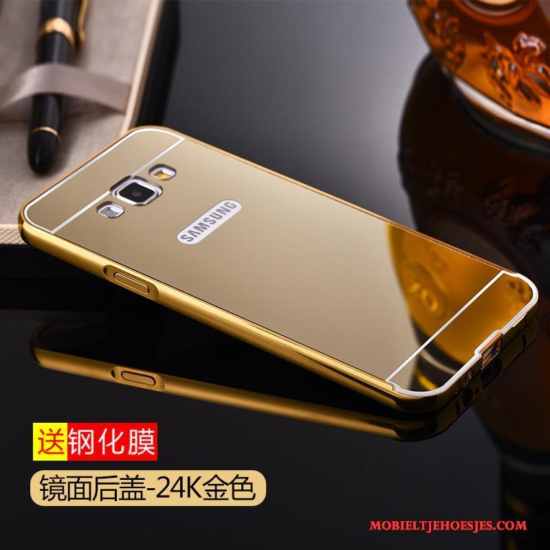 Samsung Galaxy A8 All Inclusive Metaal Bescherming Hoesje Telefoon Ster Rose Goud Trend