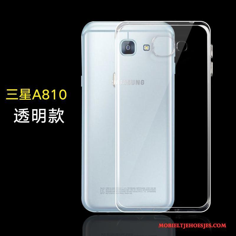 Samsung Galaxy A8 Anti-fall Hoes Bescherming Doorzichtig Hoesje Telefoon Roze Eenvoudige