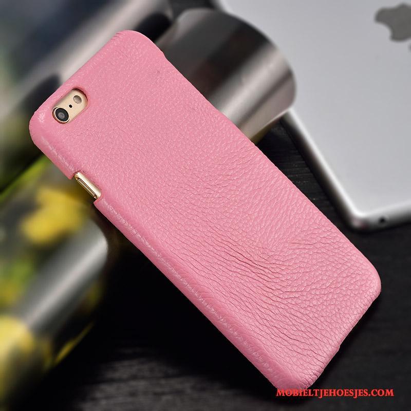 Samsung Galaxy A8 Anti-fall Hoesje Telefoon Roze Echt Leer Achterklep Bescherming Ster