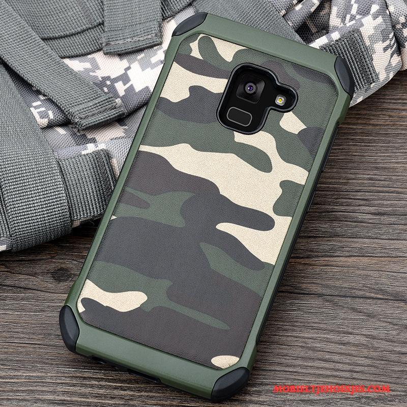 Samsung Galaxy A8+ Blauw Hoesje Telefoon Anti-fall Trend Zacht Camouflage Ster