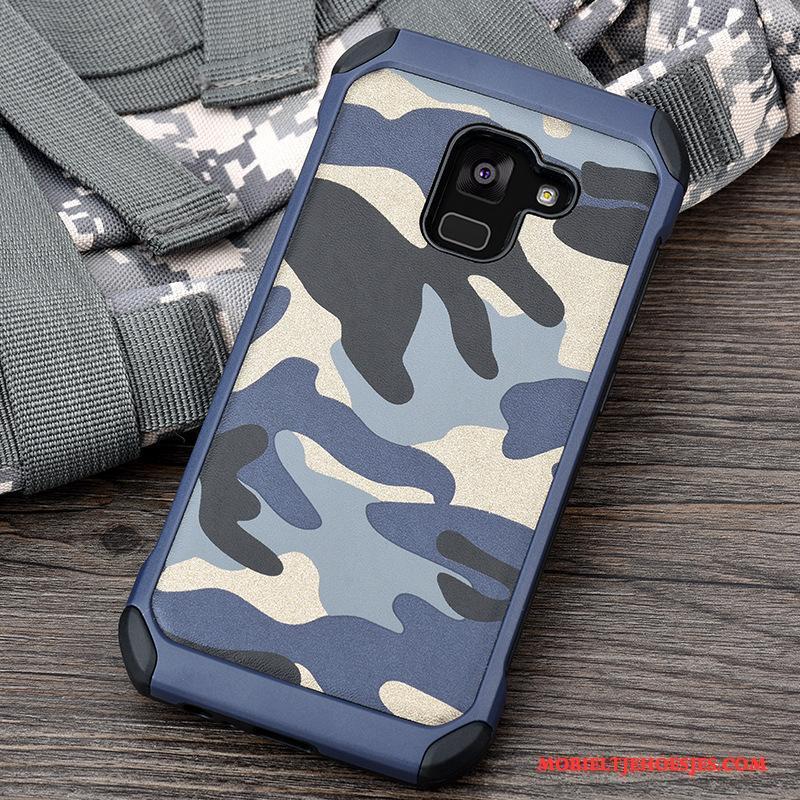 Samsung Galaxy A8+ Blauw Hoesje Telefoon Anti-fall Trend Zacht Camouflage Ster