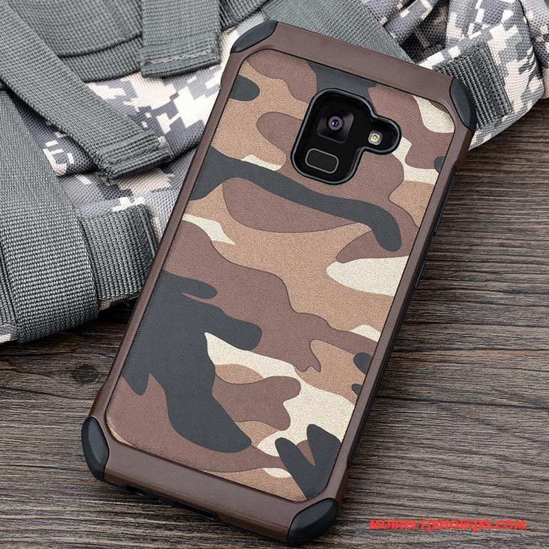 Samsung Galaxy A8+ Blauw Hoesje Telefoon Anti-fall Trend Zacht Camouflage Ster