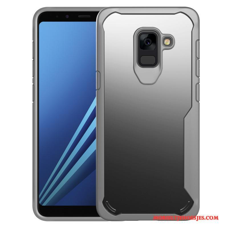 Samsung Galaxy A8+ Doorzichtig Bescherming All Inclusive Zwart Ster Zacht Hoesje Telefoon