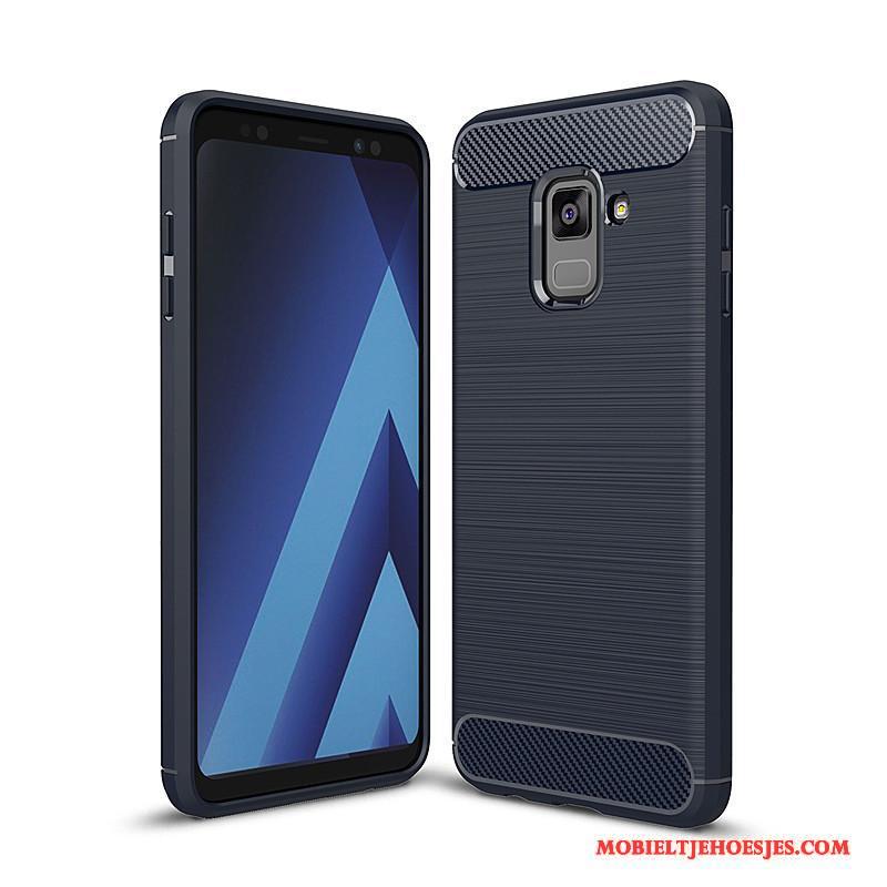 Samsung Galaxy A8+ Fiber Zacht Hoes Anti-fall Hoesje Telefoon All Inclusive Bescherming