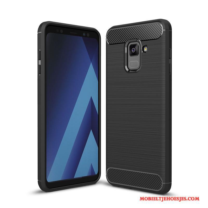 Samsung Galaxy A8+ Fiber Zacht Hoes Anti-fall Hoesje Telefoon All Inclusive Bescherming