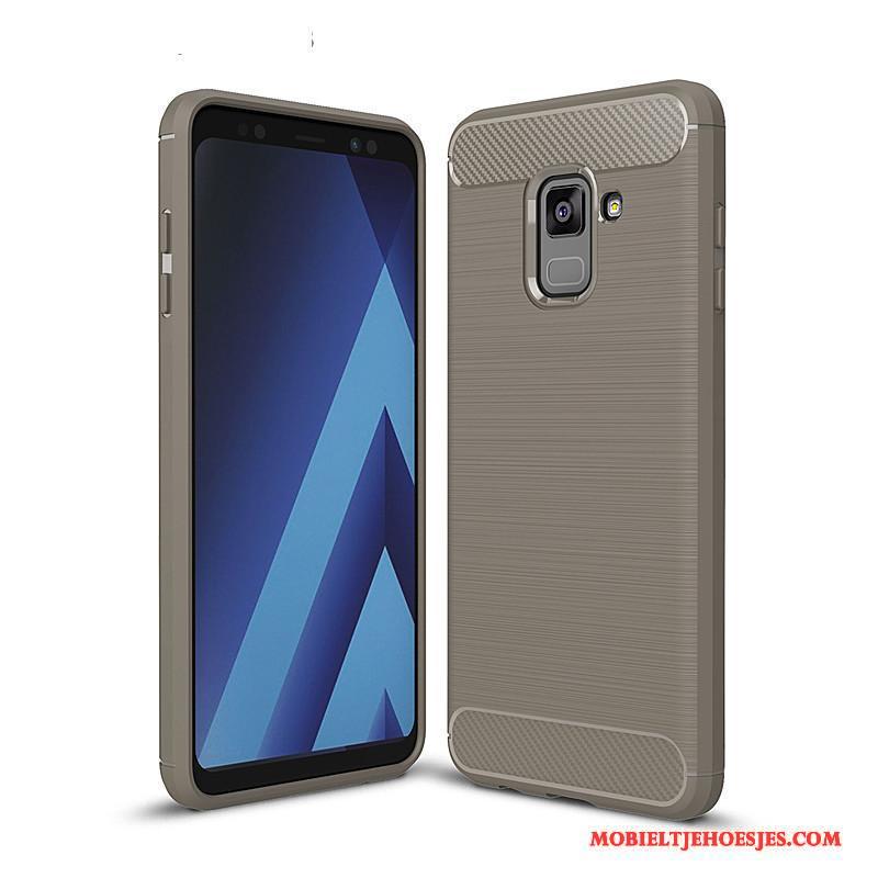 Samsung Galaxy A8+ Fiber Zacht Hoes Anti-fall Hoesje Telefoon All Inclusive Bescherming