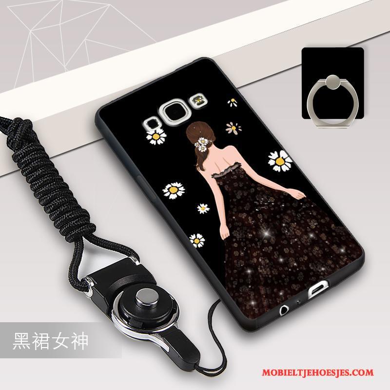 Samsung Galaxy A8 Hanger All Inclusive Hoesje Telefoon Mobiele Telefoon Ster Groen Zacht